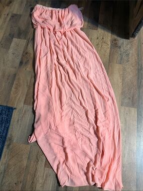 Impressions Peach Strapless Chiffon Maxi Skirt